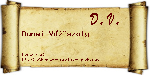 Dunai Vászoly névjegykártya